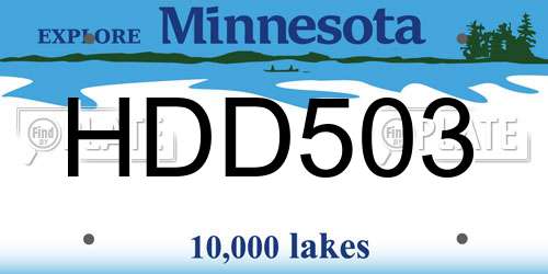 HDD503 Minnesota License Plate