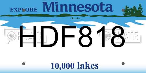 HDF818 Minnesota License Plate