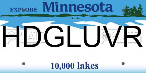 HDGLUVR Minnesota License Plate