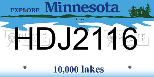 HDJ2116 Minnesota License Plate