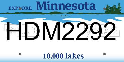 HDM2292 Minnesota License Plate