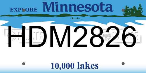 HDM2826 Minnesota License Plate
