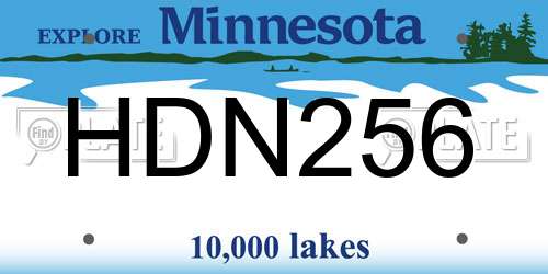 HDN256 Minnesota License Plate