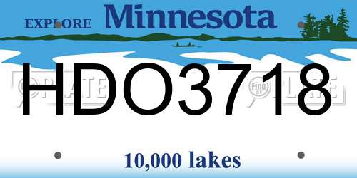 HDO3718 Minnesota License Plate