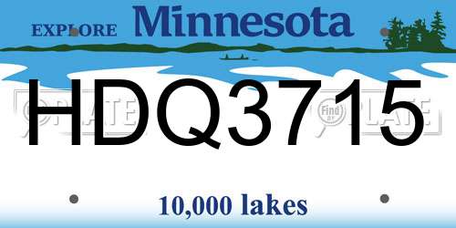 HDQ3715 Minnesota License Plate