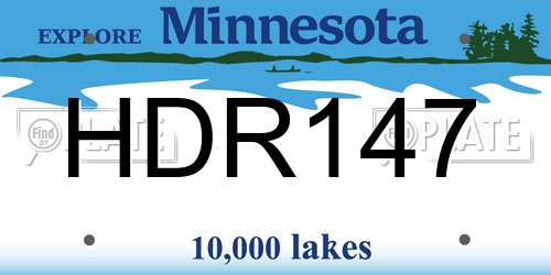 HDR147 Minnesota License Plate