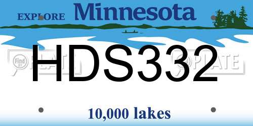 HDS332 Minnesota License Plate