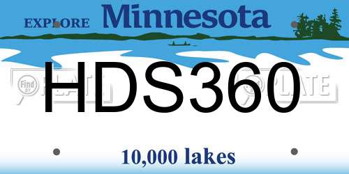 HDS360 Minnesota License Plate
