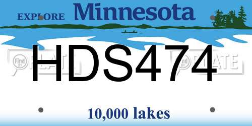 HDS474 Minnesota License Plate