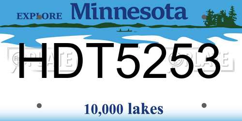 HDT5253 Minnesota License Plate