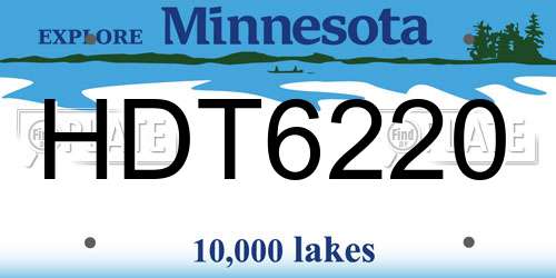 HDT6220 Minnesota License Plate