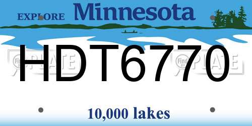 HDT6770 Minnesota License Plate