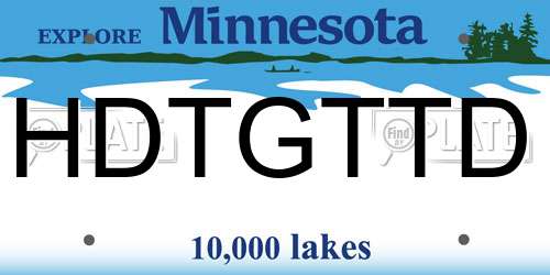 HDTGTTD Minnesota License Plate