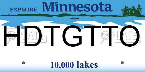 HDTGTTO Minnesota License Plate