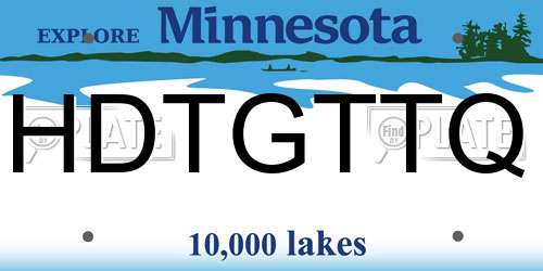 HDTGTTQ Minnesota License Plate