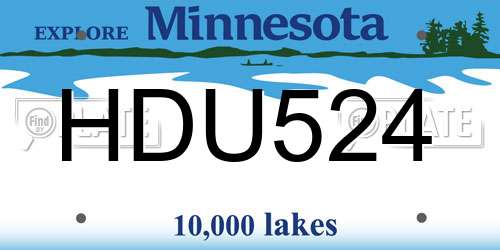 HDU524 Minnesota License Plate