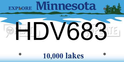 HDV683 Minnesota License Plate