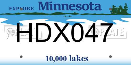 HDX047 Minnesota License Plate