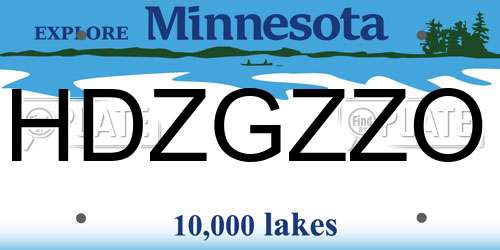 HDZGZZO Minnesota License Plate