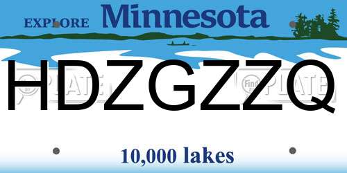 HDZGZZQ Minnesota License Plate