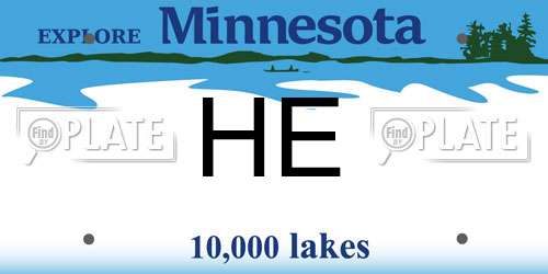 HE Minnesota License Plate