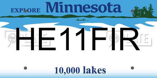 HE11FIR Minnesota License Plate