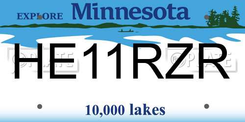 HE11RZR Minnesota License Plate