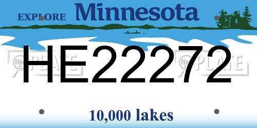 HE22272 Minnesota License Plate