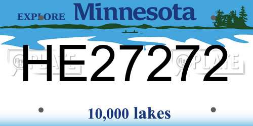 HE27272 Minnesota License Plate