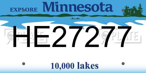 HE27277 Minnesota License Plate