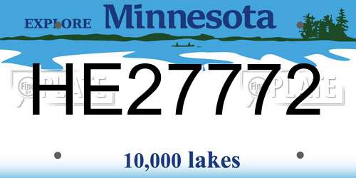 HE27772 Minnesota License Plate