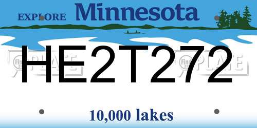 HE2T272 Minnesota License Plate