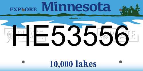 HE53556 Minnesota License Plate