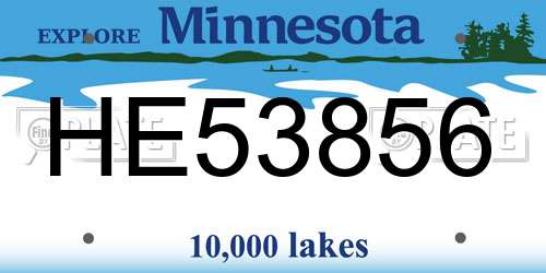 HE53856 Minnesota License Plate