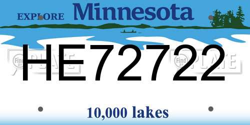 HE72722 Minnesota License Plate