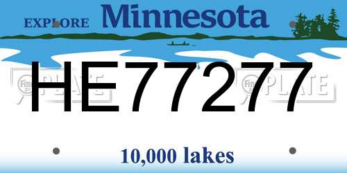 HE77277 Minnesota License Plate
