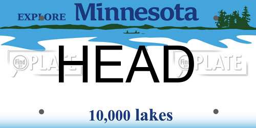 HEAD Minnesota License Plate