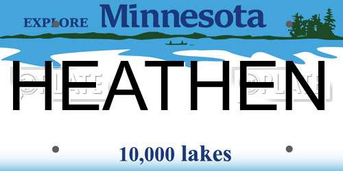 HEATHEN Minnesota License Plate