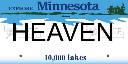 HEAVEN Minnesota License Plate