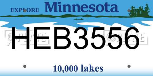 HEB3556 Minnesota License Plate