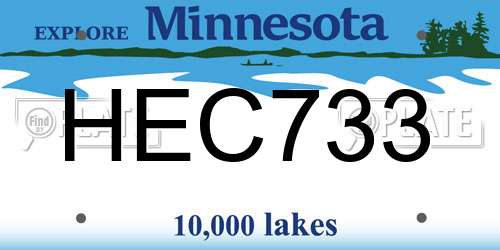 HEC733 Minnesota License Plate