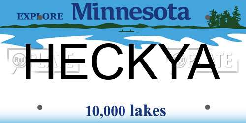 HECKYA Minnesota License Plate
