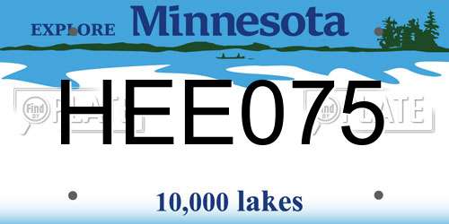 HEE075 Minnesota License Plate