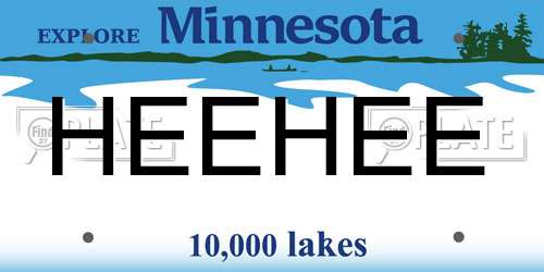 HEEHEE Minnesota License Plate