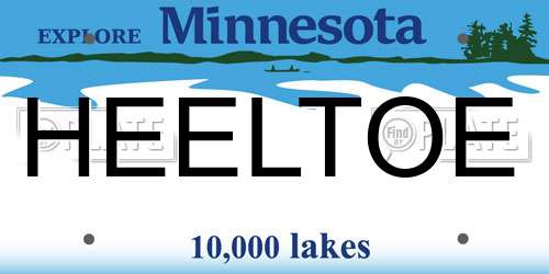 HEELTOE Minnesota License Plate