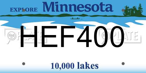 HEF400 Minnesota License Plate