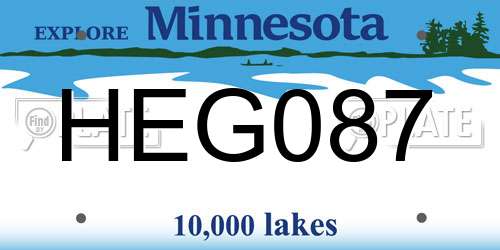 HEG087 Minnesota License Plate