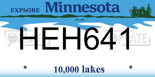 HEH641 Minnesota License Plate