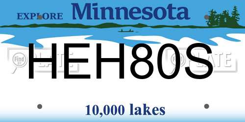 HEH80S Minnesota License Plate