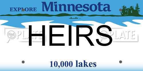 HEIRS Minnesota License Plate